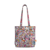 Kyuka Everyday Large Cotton Tote - Abstract Geometric Paisley Multicolor Retro Bold Vibrant Psychedelic Tangle Swirls Kaleidoscope Zen Handmade Shopper Bag Bespoke